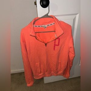 Bright orange PINK half zip